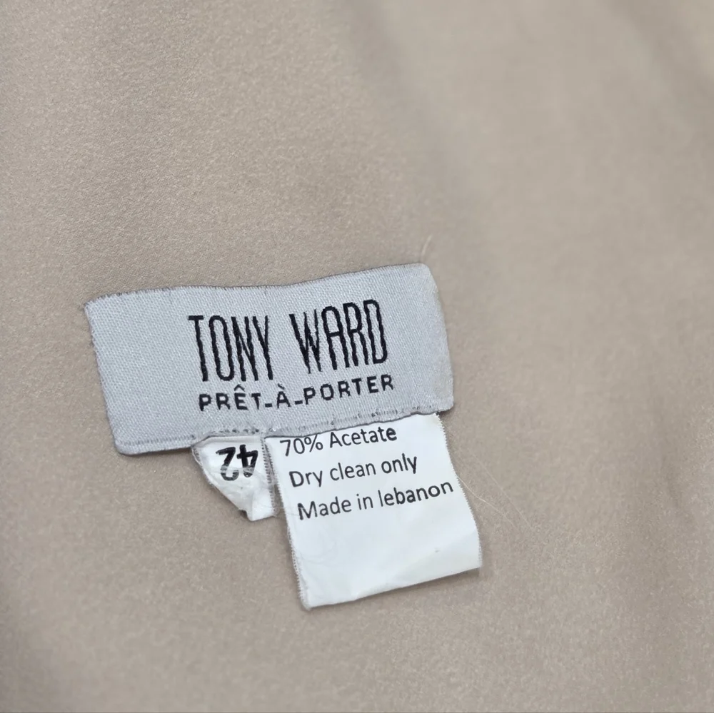 Tony Ward Couture Champagne Beaded Gown Formal Evening Dress Size L MSRP $10,000 - Picture 7 of 16
